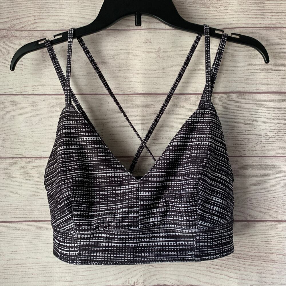JoyLab Black and White Sports Bra Crisscross Double Strap Back Size XL